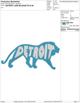 Detroit Lion Silhouette Embroidery Design – Bold City Pride - FineryEmbroidery